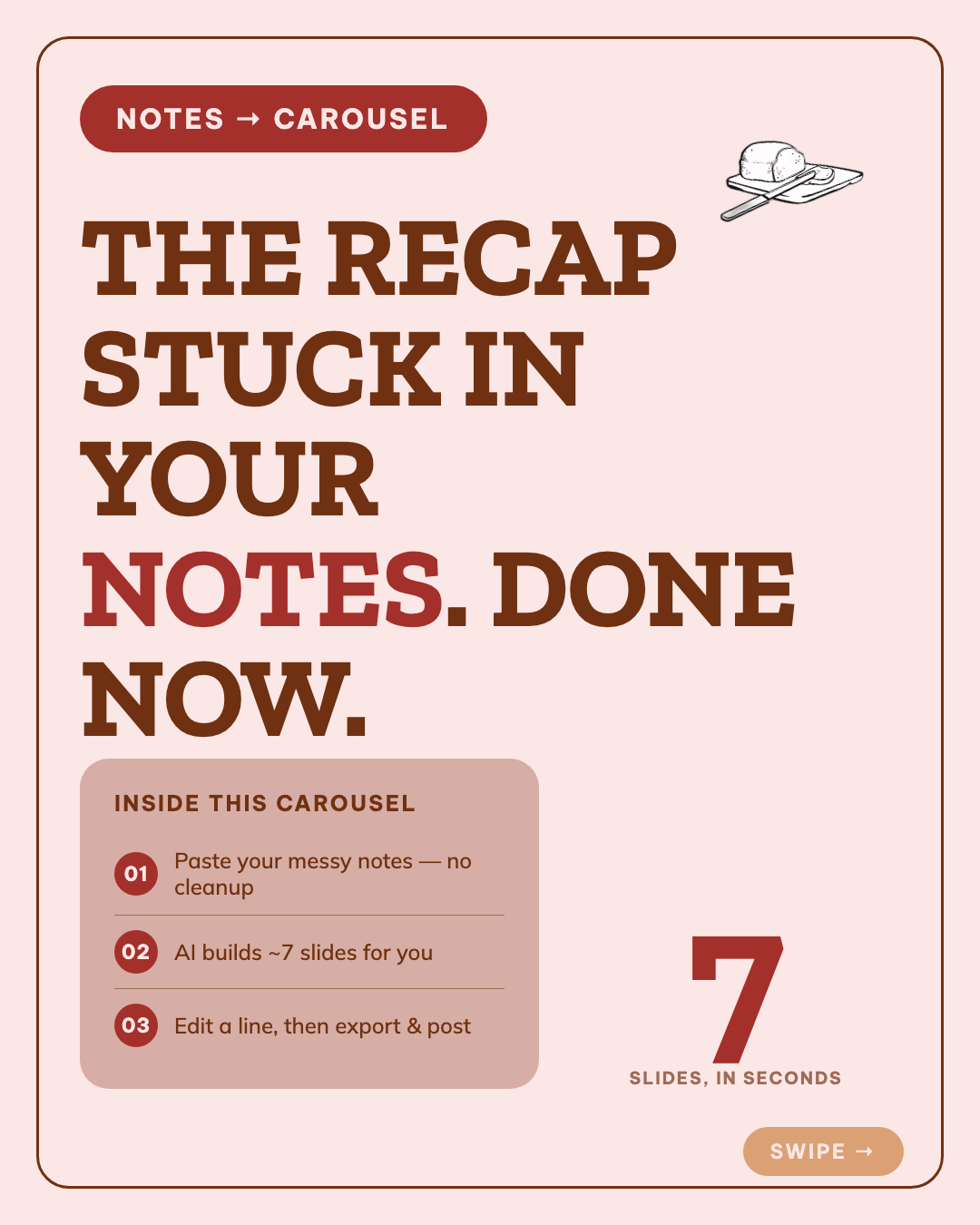 Notion notes → a designed carousel preview