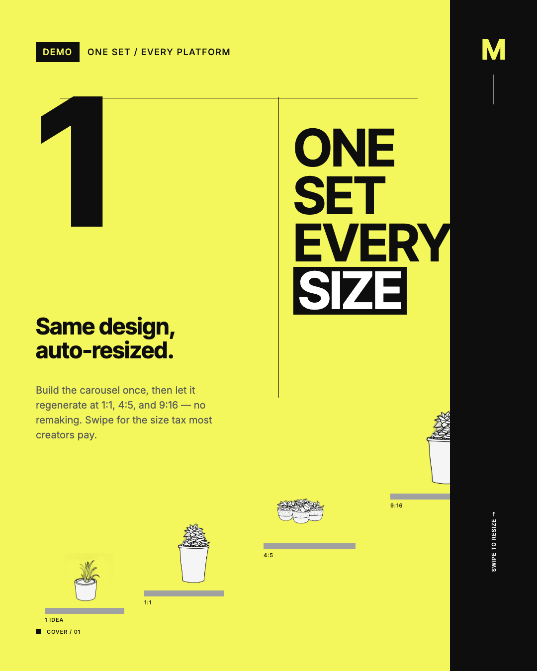 One carousel, every platform preview
