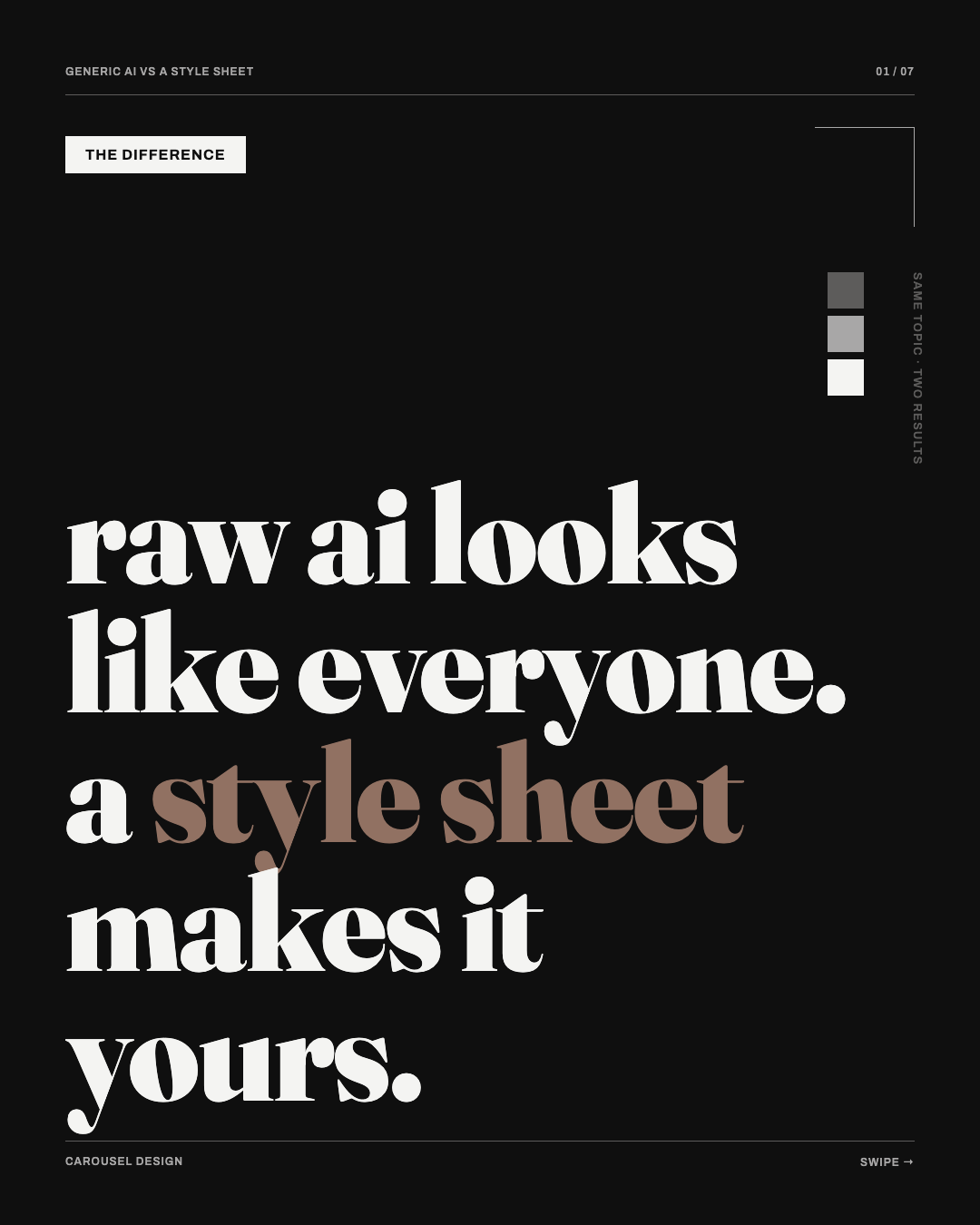 Generic AI vs a Style Sheet preview