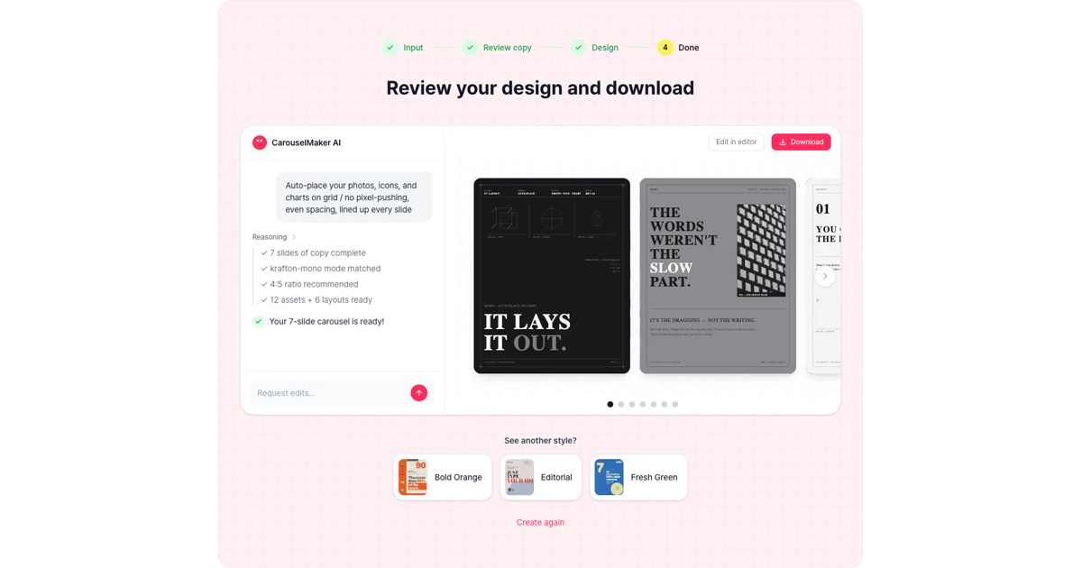 How to make a data / report carousel (B2B)